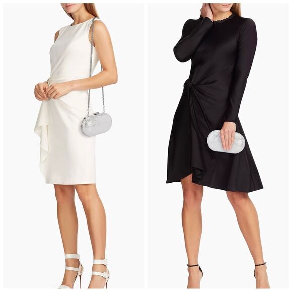 Chiara Boni Alba Metallic Leather Clutch - Picture 2 of 12